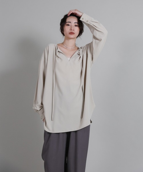 select MOCA Et（セレクトモカエト）の「【Et】Linen-blend Easy Pants（その他パンツ・レディース・ネイビー/ダークグレー・LARGE/MEDIUM）」の12枚目の写真