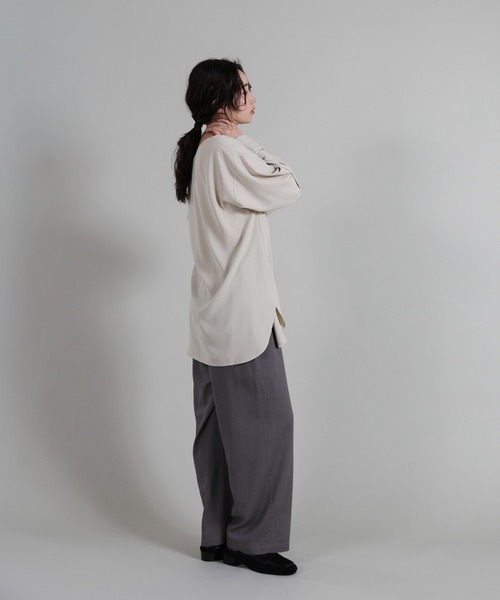 select MOCA Et（セレクトモカエト）の「【Et】Linen-blend Easy Pants（その他パンツ・レディース・ネイビー/ダークグレー・LARGE/MEDIUM）」の9枚目の写真