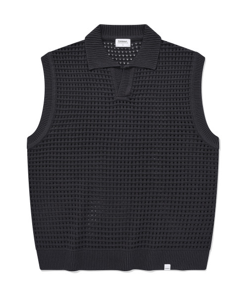 COVERNAT(カバーナット)の「オープンカラー ニットベスト チャコール(ベスト・レディース・その他・MEDIUM/LARGE/SMALL/X-LARGE)」の1枚目の写真