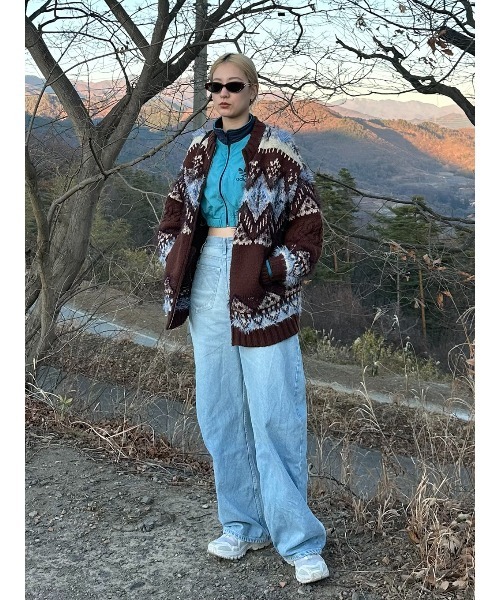 ELCHELE(エルチェレ)の「NORDIC ZIP CARDIGAN(カーディガン/ボレロ・レディース・オフホワイト/ブラウン・FREE)」の19枚目の写真