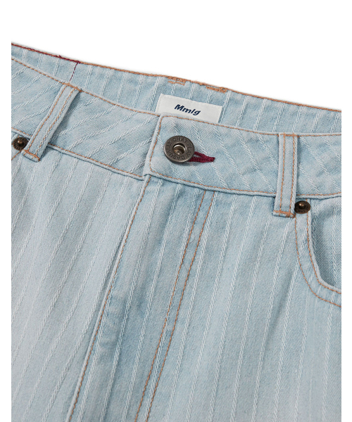 MMLG（エムエムエルジー）の「[Mmlg] STRIPE REGULAR DENIM PANTS (LIGHT BLUE)（デニムパンツ・レディース・その他・X-SMALL/SMALL/MEDIUM/LARGE）」の3枚目の写真
