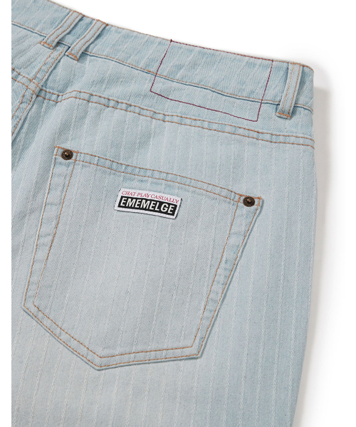 MMLG（エムエムエルジー）の「[Mmlg] STRIPE REGULAR DENIM PANTS (LIGHT BLUE)（デニムパンツ・レディース・その他・X-SMALL/SMALL/MEDIUM/LARGE）」の5枚目の写真