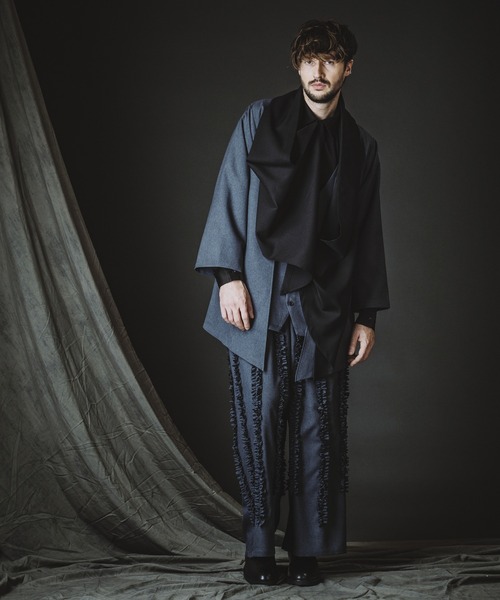 NO ID.(ノーアイディ)の「【NO ID.】Frill Baggy Trousers / フリル バギー トラウザーズ(スラックス・メンズ・グレー/ブラック/その他22・1/2)」の11枚目の写真
