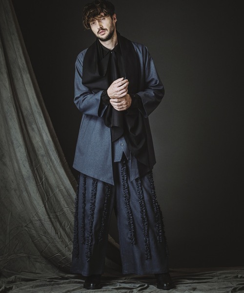 NO ID.(ノーアイディ)の「【NO ID.】Frill Baggy Trousers / フリル バギー トラウザーズ(スラックス・メンズ・グレー/ブラック/その他22・1/2)」の10枚目の写真