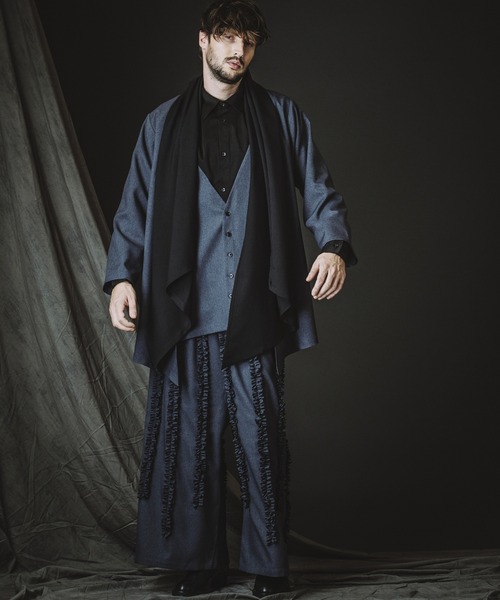 NO ID.(ノーアイディ)の「【NO ID.】Frill Baggy Trousers / フリル バギー トラウザーズ(スラックス・メンズ・グレー/ブラック/その他22・1/2)」の14枚目の写真
