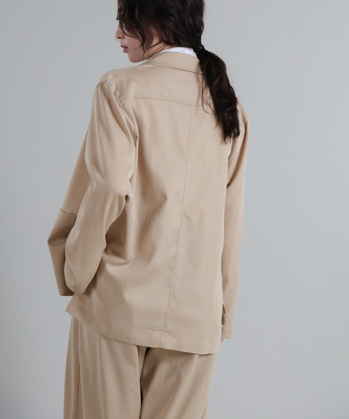 select MOCA Et(セレクトモカエト)の「【Et】Side Slit Tailored Jacket(テーラードジャケット・レディース・ブラック/ベージュ・FREE)」の15枚目の写真