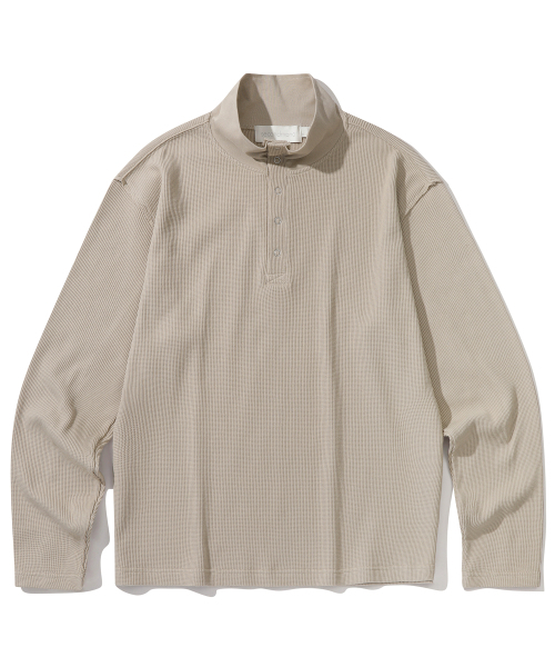 SECONDMONO（セカンドモノローグ）の「カットオフワッフルハイネックロングスリーブ [ベージュ]_SETS052BEIGE（Tシャツ/カットソー・レディース・その他・MEDIUM/LARGE）」の2枚目の写真