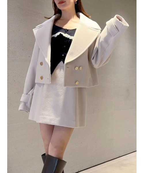 SNIDEL（スナイデル）の「ビッグカラーショートコート（ピーコート