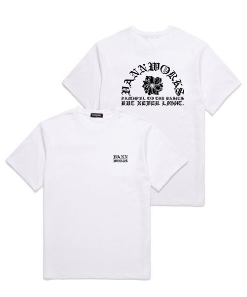VANNWORKS(バンワークス)の「FLOWER ARCH オーバーサイズ 半袖Tシャツ (VS0051) ホワイト/ブラック(Tシャツ/カットソー・レディース・その他・MEDIUM/SMALL/X-LARGE/XX-LARGE/LARGE)」の1枚目の写真
