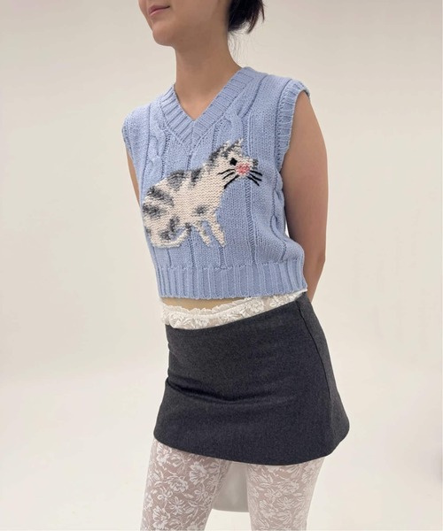 EDIT. FOR LULU(エディットフォールル)の「《追加》【PAN/パン】SCHONHERR FLANNEL MINI SKIRT(スカート・レディース・ブラウン/チャコールグレー・FREE)」の11枚目の写真