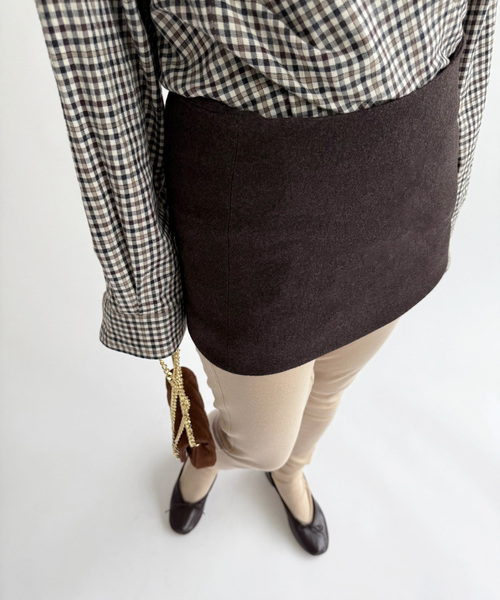 EDIT. FOR LULU(エディットフォールル)の「《追加》【PAN/パン】SCHONHERR FLANNEL MINI SKIRT(スカート・レディース・ブラウン/チャコールグレー・FREE)」の17枚目の写真