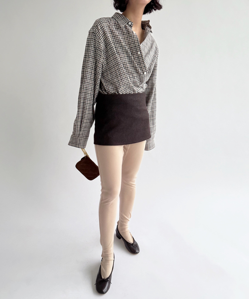 EDIT. FOR LULU(エディットフォールル)の「《追加》【PAN/パン】SCHONHERR FLANNEL MINI SKIRT(スカート・レディース・ブラウン/チャコールグレー・FREE)」の18枚目の写真