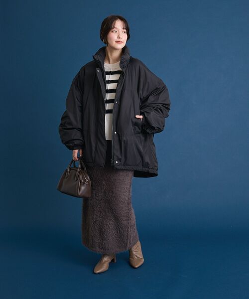 Green　Parks（グリーンパークス）の「シャギーニットスカート（スカート・レディース・アイボリー/チャコールグレー・FREE）」の16枚目の写真