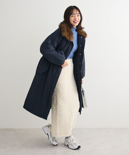 Green　Parks（グリーンパークス）の「シャギーニットスカート（スカート・レディース・アイボリー/チャコールグレー・FREE）」の14枚目の写真