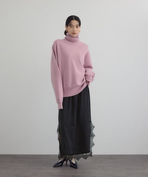 SALON adam et rope'（サロン アダム エ ロペ）の「フレンチレースパネルスカート（スカート・レディース・オフホワイト/ブラック・FREE）」の3枚目の写真