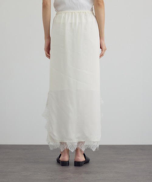 SALON adam et rope'（サロン アダム エ ロペ）の「フレンチレースパネルスカート（スカート・レディース・オフホワイト/ブラック・FREE）」の9枚目の写真