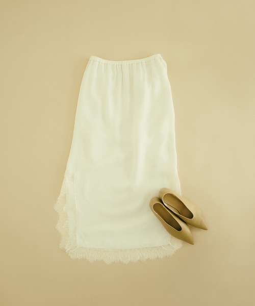 SALON adam et rope'(サロン アダム エ ロペ)の「フレンチレースパネルスカート(スカート・レディース・オフホワイト/ブラック・FREE)」の3枚目の写真