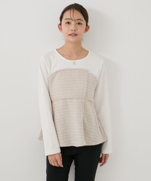 Jayro(ジャイロ)の「ツイードドッキングプルオーバー(Tシャツ/カットソー・レディース・ホワイト系その他2/ブラック・M)」の12枚目の写真