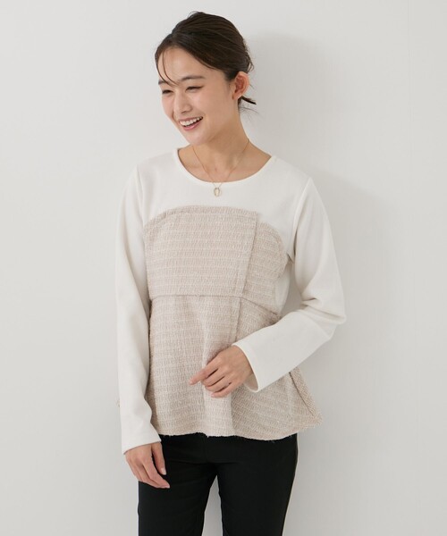Jayro(ジャイロ)の「ツイードドッキングプルオーバー(Tシャツ/カットソー・レディース・ホワイト系その他2/ブラック・M)」の13枚目の写真