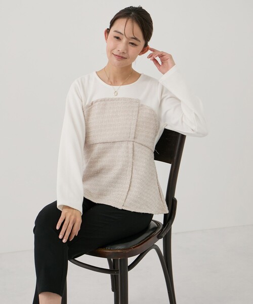 Jayro(ジャイロ)の「ツイードドッキングプルオーバー(Tシャツ/カットソー・レディース・ホワイト系その他2/ブラック・M)」の18枚目の写真