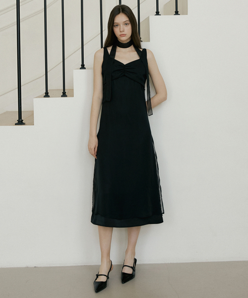 REORG（リオルグ）の「PETAL LAYERED TIE SLEEVELESS OPS BLACK（ワンピース・レディース・その他・SMALL/MEDIUM/LARGE）」の2枚目の写真