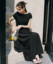 OCTETTE（オテット）の「FLARE MIX LONG OPS_BLACK（ワンピース）」