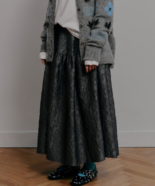 LE CIEL BLEU（ルシェルブルー）の「ジャカードフリルスカート / Jacquard Full Skirt（スカート・レディース・ライトグレー/ブラック・40/38/36/34）」の12枚目の写真