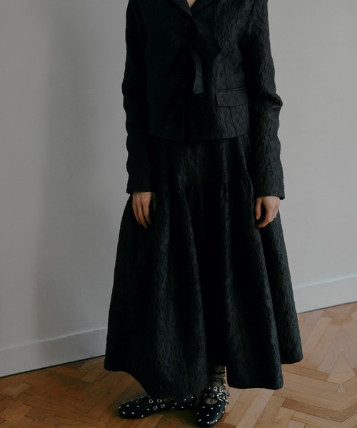 LE CIEL BLEU（ルシェルブルー）の「ジャカードフリルスカート / Jacquard Full Skirt（スカート・レディース・ライトグレー/ブラック・40/38/36/34）」の3枚目の写真