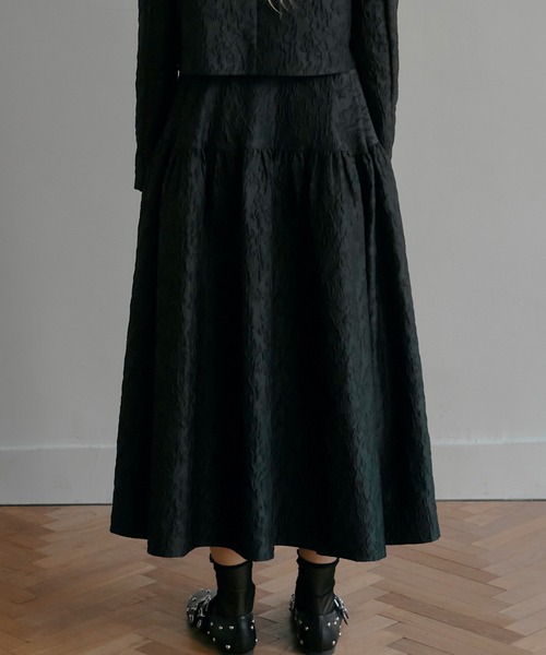 LE CIEL BLEU（ルシェルブルー）の「ジャカードフリルスカート / Jacquard Full Skirt（スカート・レディース・ライトグレー/ブラック・40/38/36/34）」の7枚目の写真