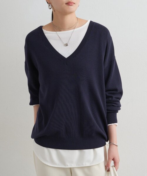 LOUNGEDRESS(ラウンジドレス)の「ディープVニット(ニット/セーター・レディース・レッド/ベージュ・FREE)」の15枚目の写真