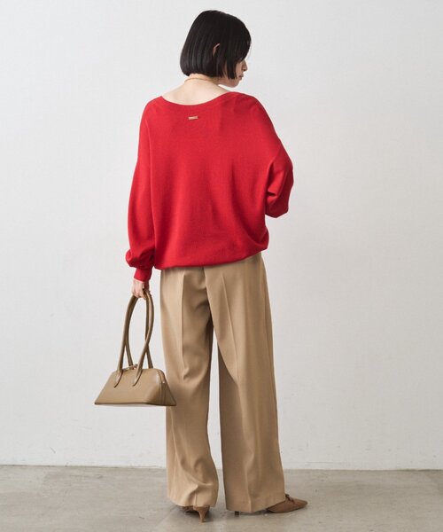 LOUNGEDRESS(ラウンジドレス)の「ディープVニット(ニット/セーター・レディース・レッド/ベージュ・FREE)」の22枚目の写真
