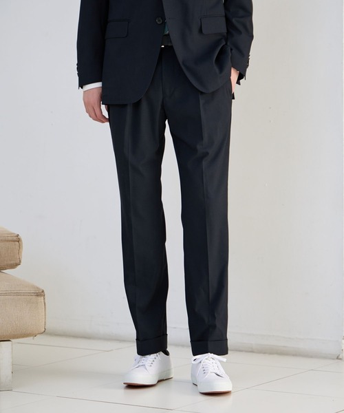 GLOBAL WORK（グローバルワーク）の「ストレッチTWパンツ/Salon de GW/600872（スラックス・メンズ・グレイッシュベージュ/ネイビー/モカ/チャコールグレー・MEDIUM/SMALL/X-LARGE/LARGE）」の4枚目の写真