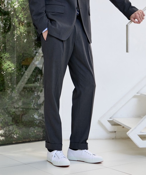 GLOBAL WORK（グローバルワーク）の「ストレッチTWパンツ/Salon de GW/600872（スラックス・メンズ・グレイッシュベージュ/ネイビー/モカ/チャコールグレー・MEDIUM/SMALL/X-LARGE/LARGE）」の9枚目の写真