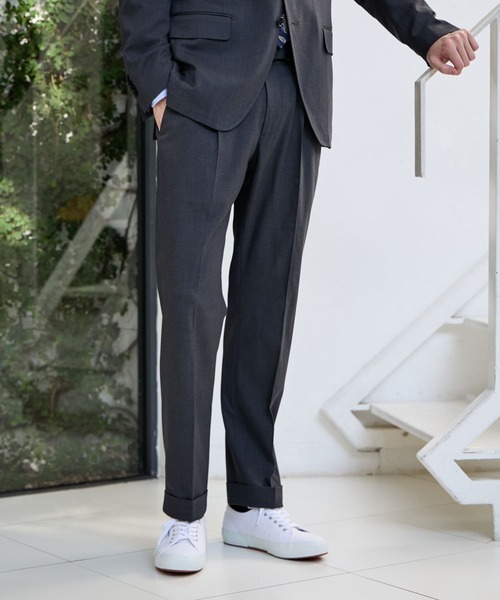 GLOBAL WORK（グローバルワーク）の「ストレッチTWパンツ/Salon de GW/600872（スラックス・メンズ・グレイッシュベージュ/ネイビー/モカ/チャコールグレー・MEDIUM/SMALL/X-LARGE/LARGE）」の10枚目の写真