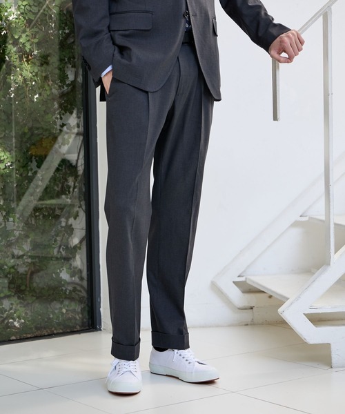 GLOBAL WORK（グローバルワーク）の「ストレッチTWパンツ/Salon de GW/600872（スラックス・メンズ・グレイッシュベージュ/ネイビー/モカ/チャコールグレー・MEDIUM/SMALL/X-LARGE/LARGE）」の8枚目の写真