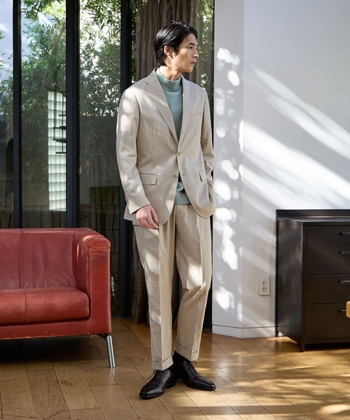 GLOBAL WORK（グローバルワーク）の「ストレッチTWパンツ/Salon de GW/600872（スラックス・メンズ・グレイッシュベージュ/ネイビー/モカ/チャコールグレー・MEDIUM/SMALL/X-LARGE/LARGE）」の19枚目の写真