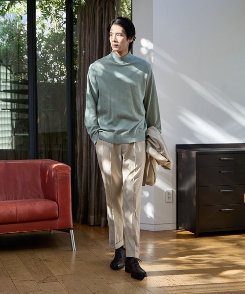 GLOBAL WORK（グローバルワーク）の「ストレッチTWパンツ/Salon de GW/600872（スラックス・メンズ・グレイッシュベージュ/ネイビー/モカ/チャコールグレー・MEDIUM/SMALL/X-LARGE/LARGE）」の21枚目の写真