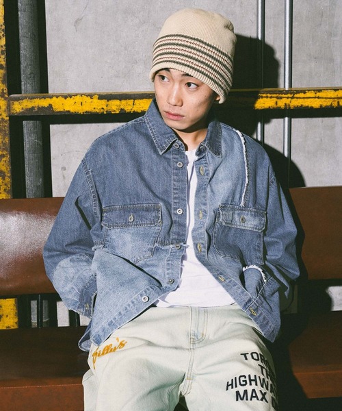niko and...（ニコアンド）の「デニムパッチワークシャツ DENIM PATCHWORK SHIRT [niko and ...JEANS]（シャツ/ブラウス・メンズ・インディゴブルー/ブラック・MEDIUM/LARGE）」の10枚目の写真
