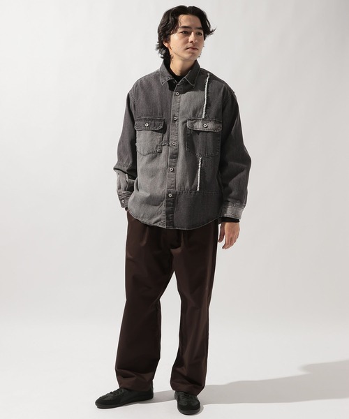 niko and...（ニコアンド）の「デニムパッチワークシャツ DENIM PATCHWORK SHIRT [niko and ...JEANS]（シャツ/ブラウス・メンズ・インディゴブルー/ブラック・MEDIUM/LARGE）」の13枚目の写真