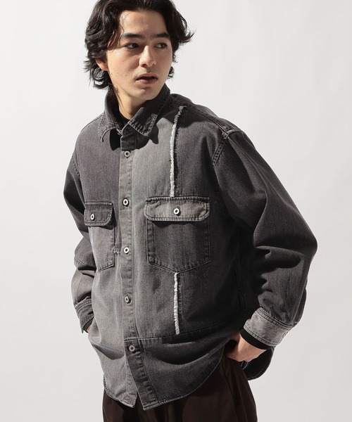 niko and...（ニコアンド）の「デニムパッチワークシャツ DENIM PATCHWORK SHIRT [niko and ...JEANS]（シャツ/ブラウス・メンズ・インディゴブルー/ブラック・MEDIUM/LARGE）」の16枚目の写真