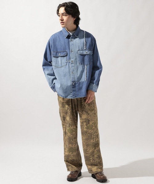 niko and...（ニコアンド）の「デニムパッチワークシャツ DENIM PATCHWORK SHIRT [niko and ...JEANS]（シャツ/ブラウス・メンズ・インディゴブルー/ブラック・MEDIUM/LARGE）」の17枚目の写真