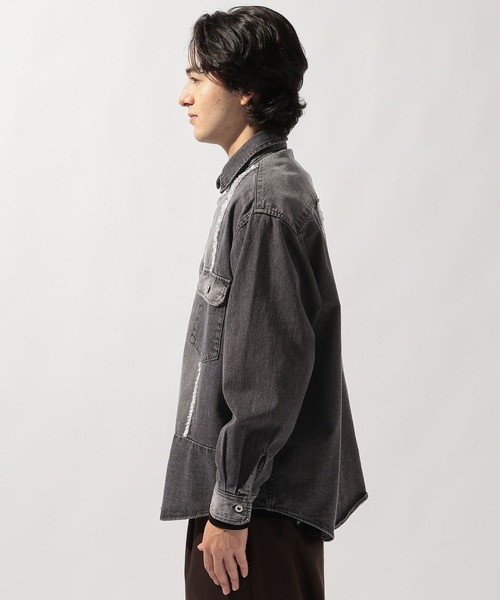 niko and...（ニコアンド）の「デニムパッチワークシャツ DENIM PATCHWORK SHIRT [niko and ...JEANS]（シャツ/ブラウス・メンズ・インディゴブルー/ブラック・MEDIUM/LARGE）」の22枚目の写真
