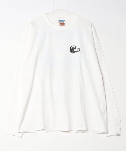 CITY COUNTRY CITY(シティーカントリーシティー)の「CITY COUNTRY CITY /シティーカントリーシティー /COTTON L/S T-SHIRT_CCC(Tシャツ/カットソー・メンズ・ホワイト/チャコールグレー・M/L)」の1枚目の写真