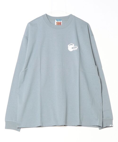 CITY COUNTRY CITY(シティーカントリーシティー)の「CITY COUNTRY CITY /シティーカントリーシティー /COTTON L/S T-SHIRT_CCC(Tシャツ/カットソー・メンズ・ホワイト/チャコールグレー・M/L)」の2枚目の写真