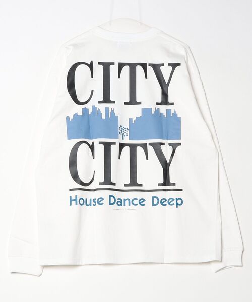 CITY COUNTRY CITY(シティーカントリーシティー)の「CITY COUNTRY CITY /シティーカントリーシティー /COTTON L/S T-SHIRT_CCC(Tシャツ/カットソー・メンズ・ホワイト/チャコールグレー・M/L)」の4枚目の写真