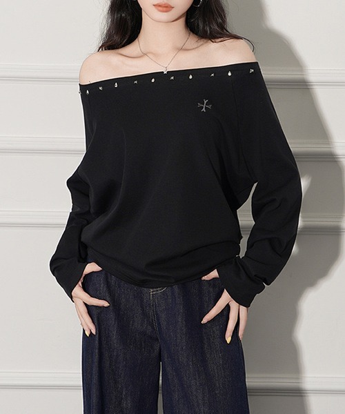 NANEA(ナネア)の「スタッズ付きワンショルダーカットソー(Tシャツ/カットソー・レディース・ホワイト/グレー/ブラック・LARGE/MEDIUM/SMALL)」の22枚目の写真