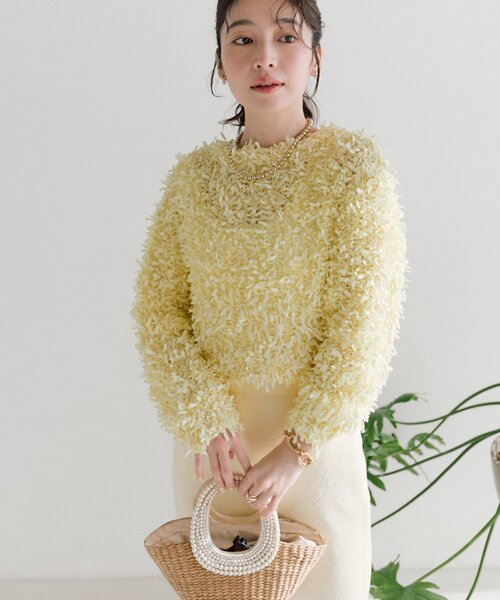 La boutique BonBon（ラブティックボンボン）の「パールハンドルバスケットS/チェーン付（かごバッグ・レディース・ベージュ・FREE）」の19枚目の写真