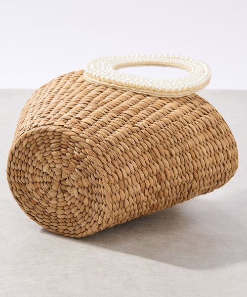 La boutique BonBon（ラブティックボンボン）の「パールハンドルバスケットS/チェーン付（かごバッグ・レディース・ベージュ・FREE）」の12枚目の写真