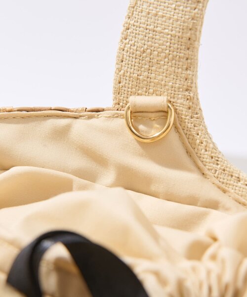 La boutique BonBon（ラブティックボンボン）の「パールハンドルバスケットS/チェーン付（かごバッグ・レディース・ベージュ・FREE）」の16枚目の写真