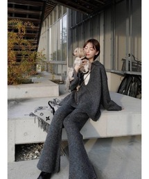 amel（エイメル）の「リラックスニットセットアップ / チャコール（デニムパンツ）」